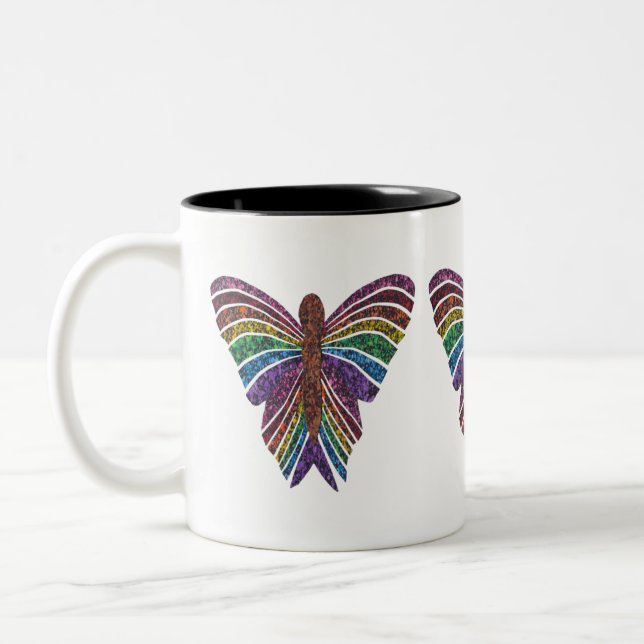 Rainbow Butterfly - 2-Tone Mugg (11 oz) (Vänster)