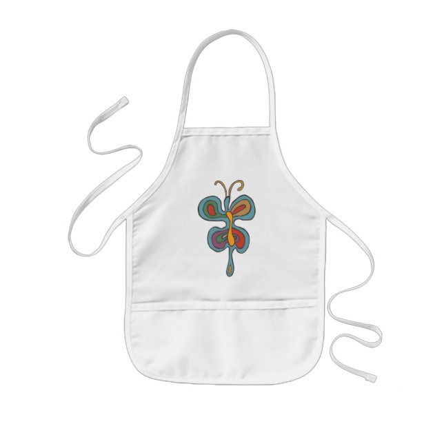 Rainbow Butterfly Apron Barnförkläde (Framsidan)