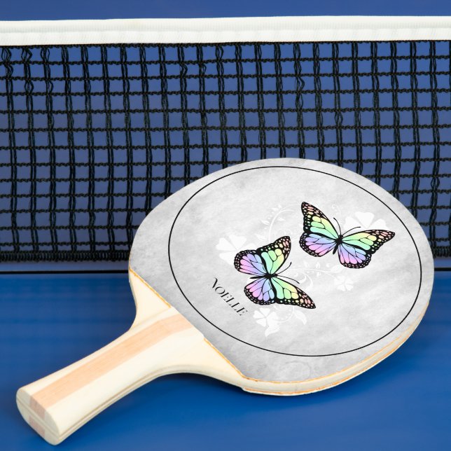Rainbow Butterfly Blommigt Ping Pong Paddle Pingisracket (Insitu)
