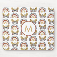 Rainbow Butterfly Boho Mönster Monogram