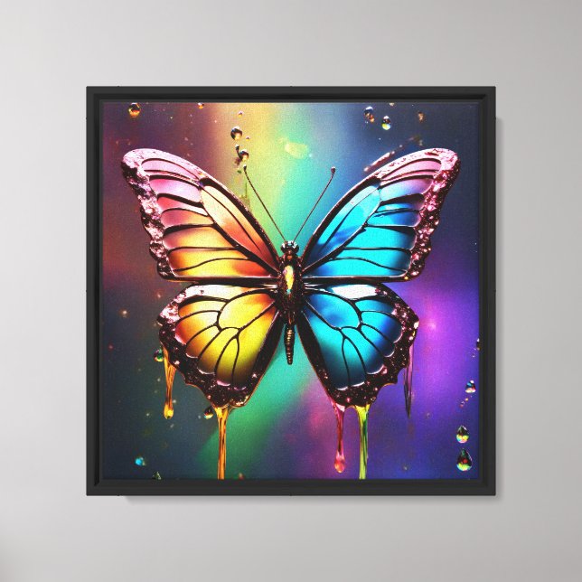 Rainbow Butterfly Canvas Wall Art (Framsida)