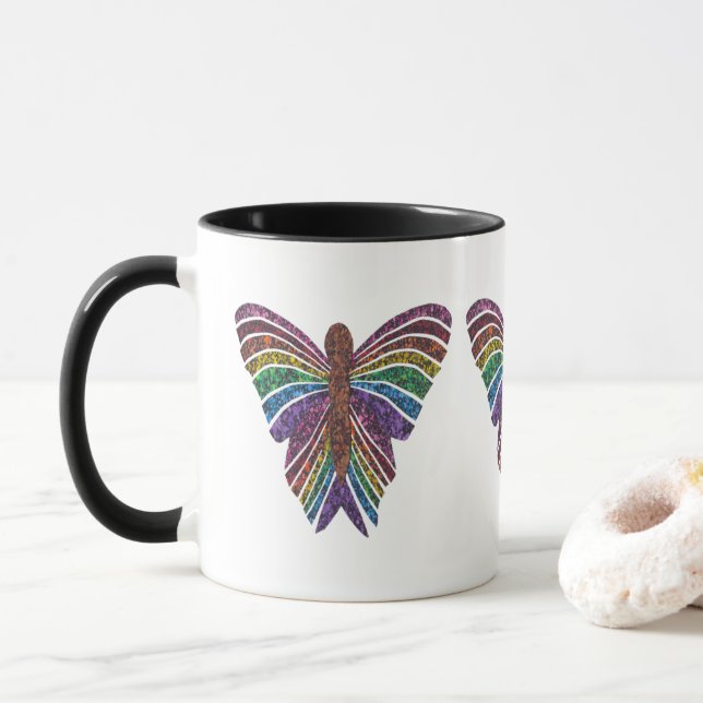 Rainbow Butterfly - Combo Mugg (11oz) (Med munk)