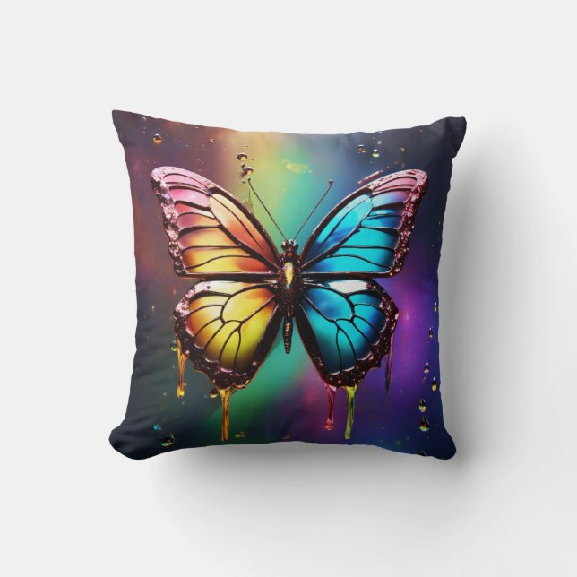 Rainbow Butterfly Dekorativ kudde (Framsida)