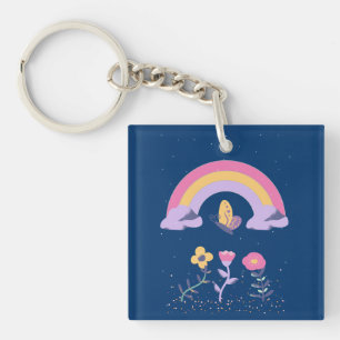 Rainbow Butterfly Flowers Cloud