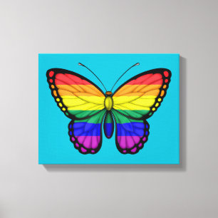 Rainbow Butterfly Gay pride Flagga Canvastryck