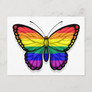 Rainbow Butterfly Gay pride Flagga Vykort