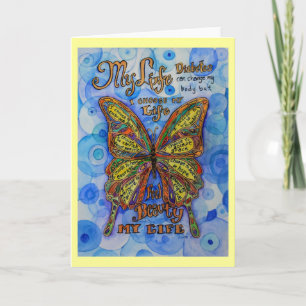 Rainbow Butterfly Inspiron Diabetational Card Kort