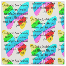 RAINBOW BUTTERFLY JOHN 3:16 SCRIPTURE FABRIC TYG