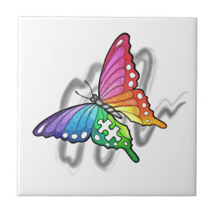 Rainbow Butterfly Kakelplatta