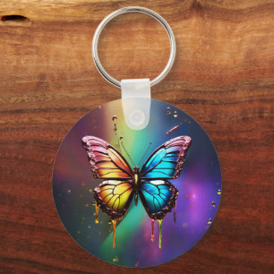 Rainbow Butterfly Keychain Nyckelring