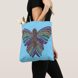 Rainbow Butterfly (light blue) - Tote Tygkasse