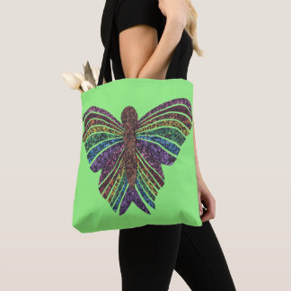 Rainbow Butterfly (light green) - Tote Tygkasse