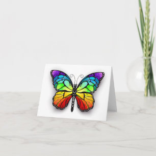 Rainbow butterfly Monarch Anteckningskort