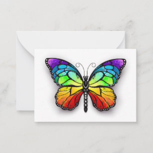 Rainbow butterfly Monarch Anteckningskort