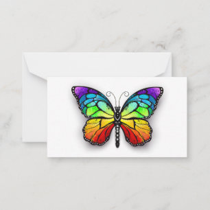 Rainbow butterfly Monarch Anteckningskort