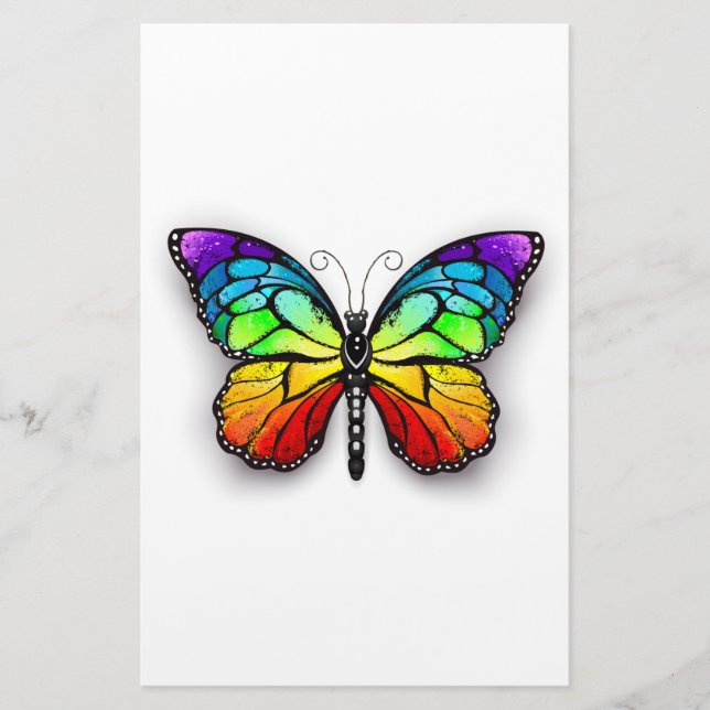 Rainbow butterfly Monarch Brevpapper (Framsida)