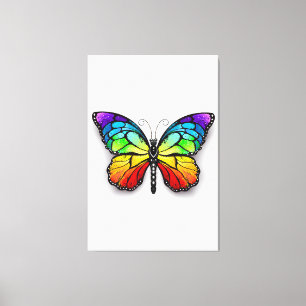 Rainbow butterfly Monarch Canvastryck