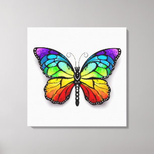 Rainbow butterfly Monarch Canvastryck