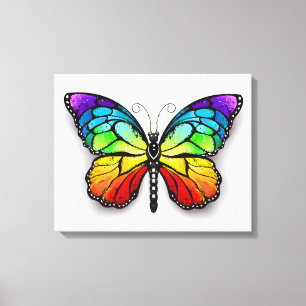 Rainbow butterfly Monarch Canvastryck