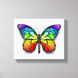 Rainbow butterfly Monarch Canvastryck