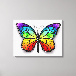 Rainbow butterfly Monarch Canvastryck