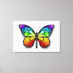 Rainbow butterfly Monarch Canvastryck
