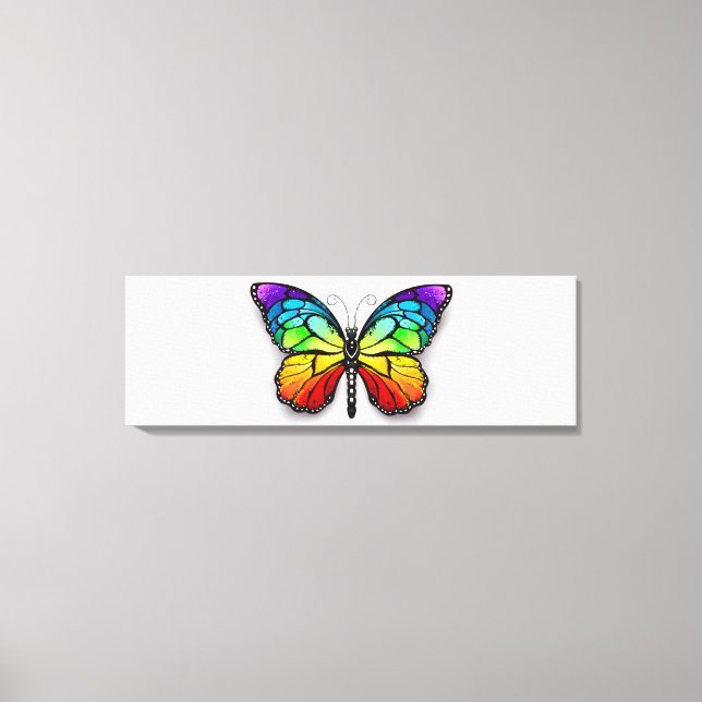 Rainbow butterfly Monarch Canvastryck (Framsida)