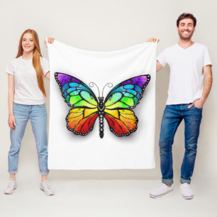 Rainbow butterfly Monarch Fleecefilt