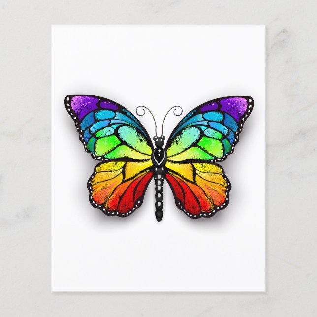 Rainbow butterfly Monarch Flygblad (Framsidan)