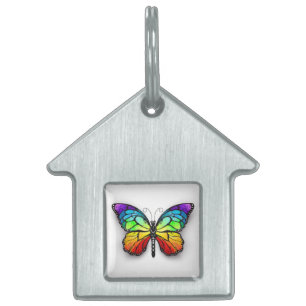 Rainbow butterfly Monarch ID-bricka Husdjur
