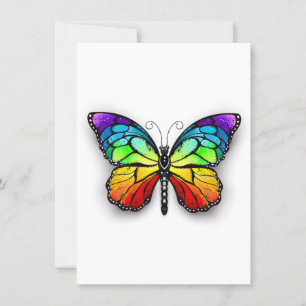 Rainbow butterfly Monarch Inbjudningar