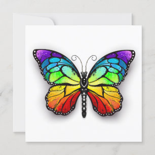 Rainbow butterfly Monarch Inbjudningar