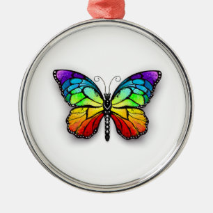 Rainbow butterfly Monarch Julgransprydnad Metall