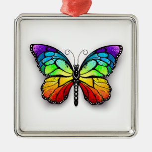 Rainbow butterfly Monarch Julgransprydnad Metall