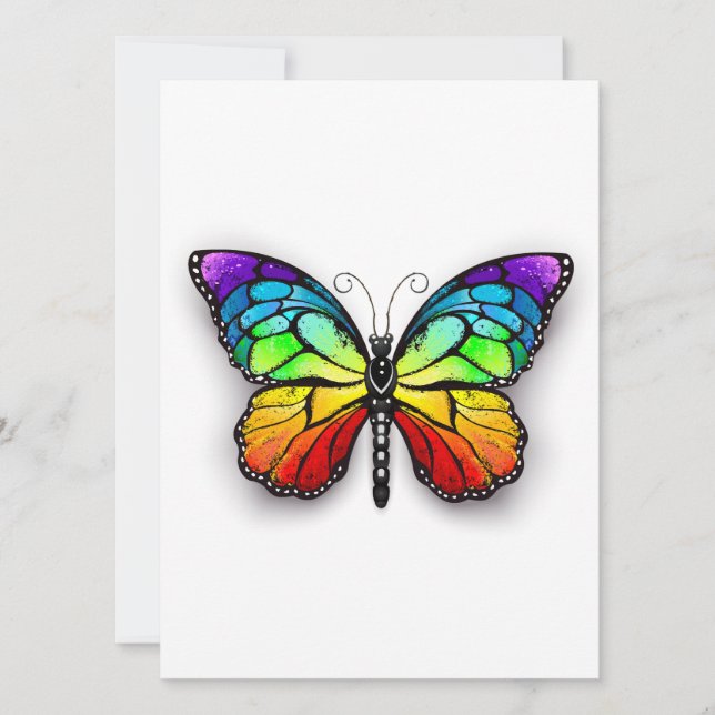 Rainbow butterfly Monarch Julkort (Framsida)