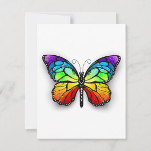 Rainbow butterfly Monarch Julkort