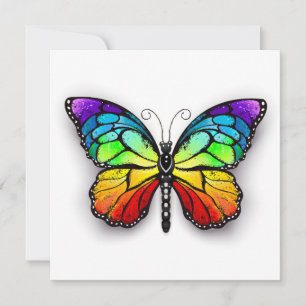 Rainbow butterfly Monarch Julkort