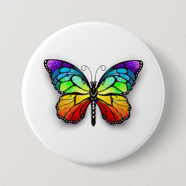 Rainbow butterfly Monarch Knapp (Framsida)