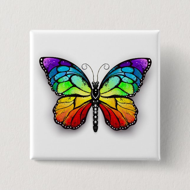 Rainbow butterfly Monarch Knapp (Framsida)