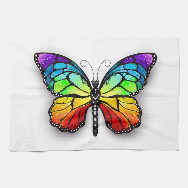 Rainbow butterfly Monarch Kökshandduk (Horisontell)