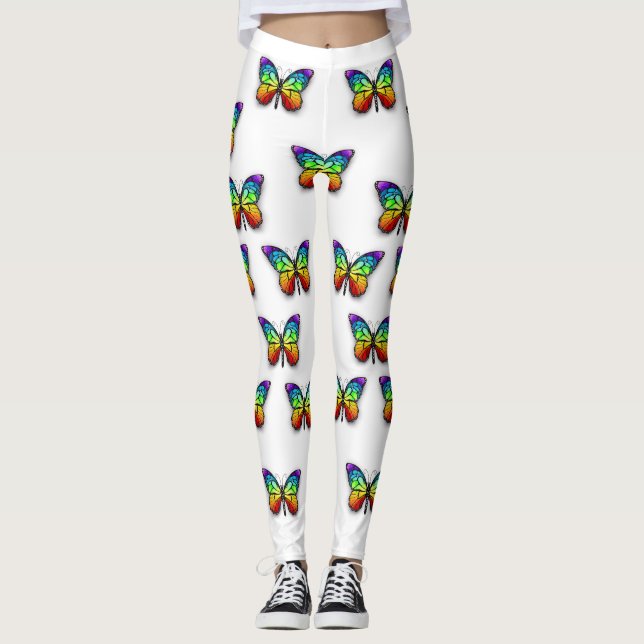Rainbow butterfly Monarch Leggings (Framsida)