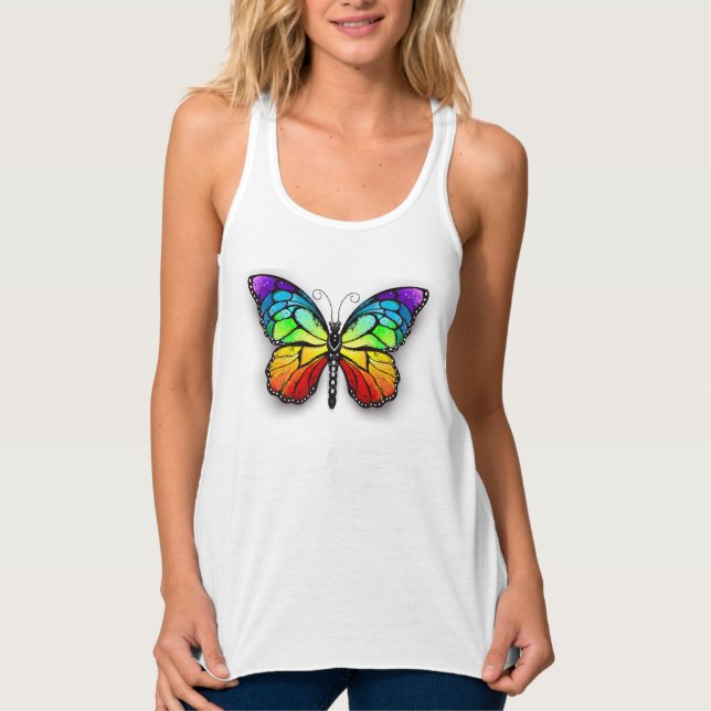 Rainbow butterfly Monarch Linne Med Racerback (Framsida)