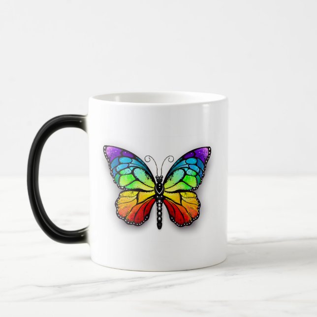 Rainbow butterfly Monarch Magisk Mugg (Vänster)