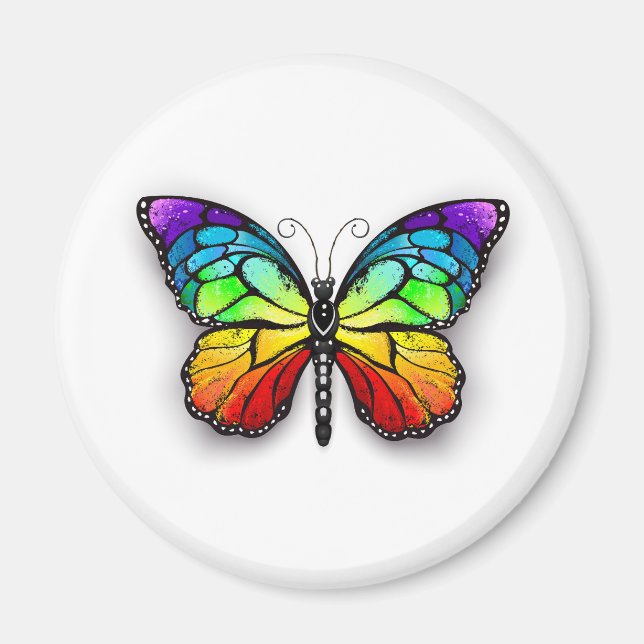 Rainbow butterfly Monarch Magnet (Framsidan)
