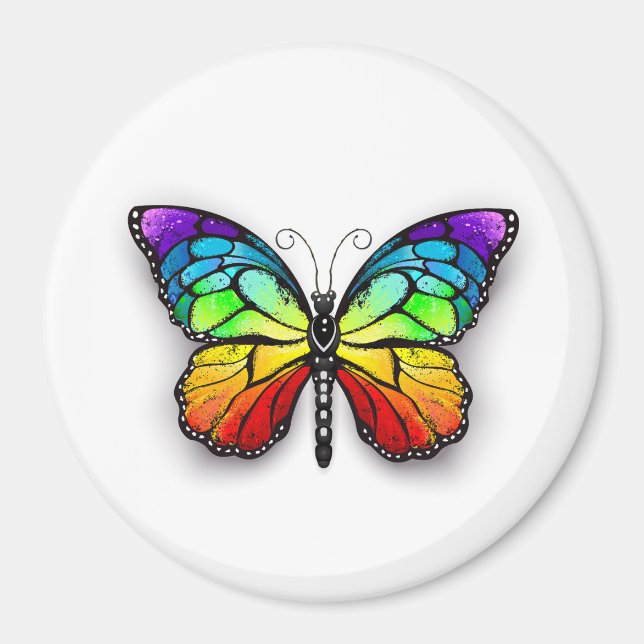 Rainbow butterfly Monarch Magnet (Framsidan)