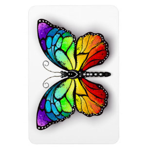 Rainbow butterfly Monarch Magnet
