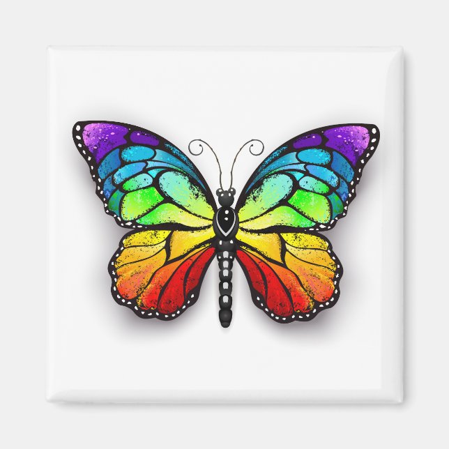 Rainbow butterfly Monarch Magnet (Framsidan)