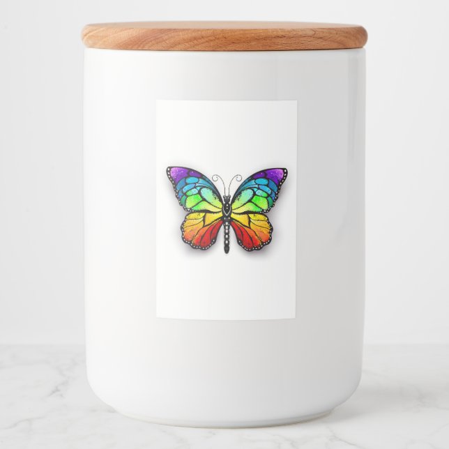 Rainbow butterfly Monarch Mat Etikett (Framsida)