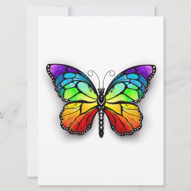 Rainbow butterfly Monarch Meddelande (Framsida)