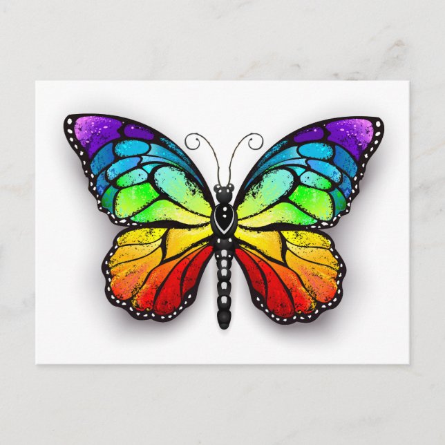 Rainbow butterfly Monarch Meddelande Vykort (Framsida)